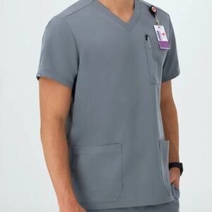 Hanes Men's V-Neck Top in Gray